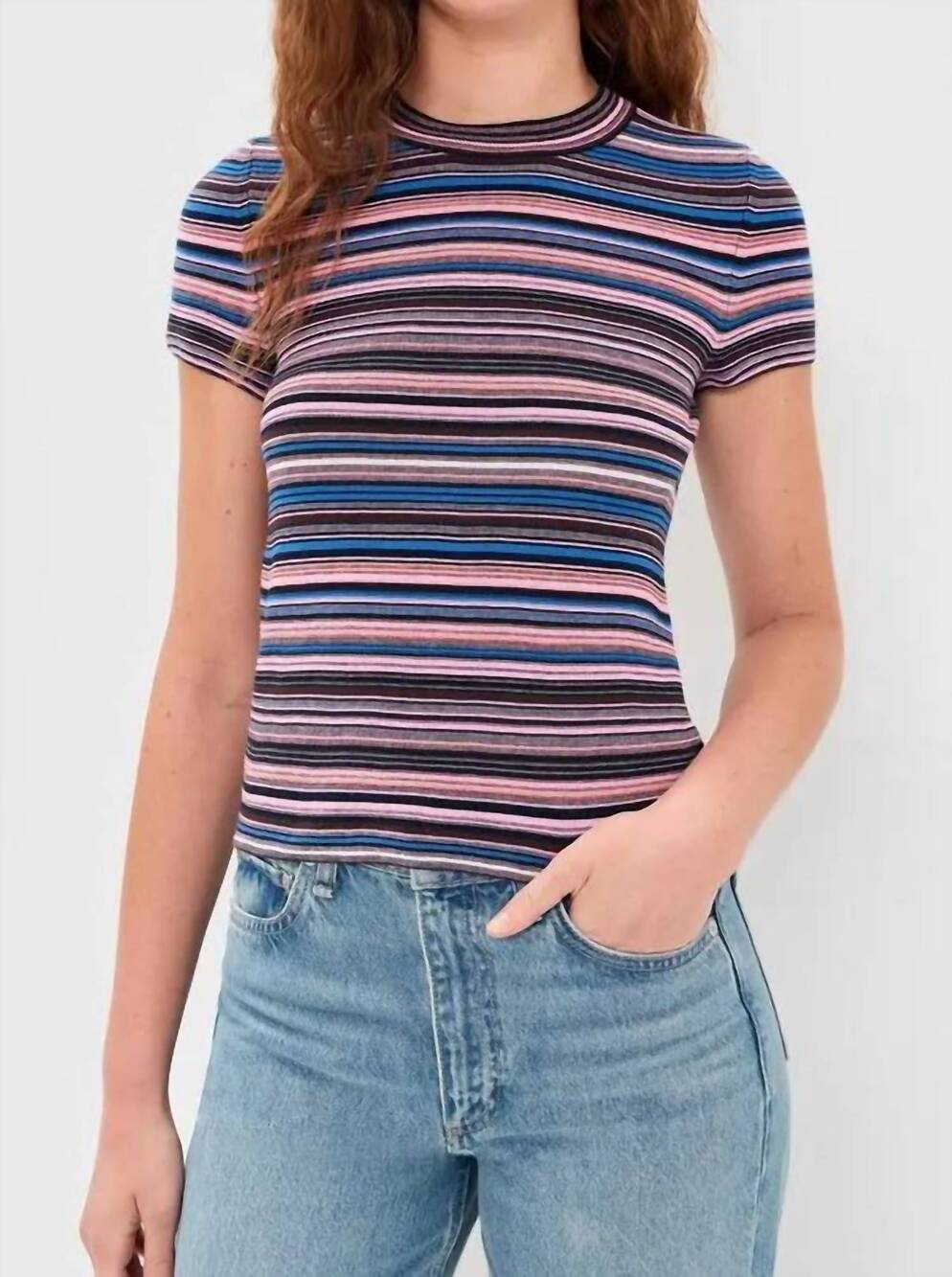 NEW PISTOLA selene sweater tee in egyptian blue stripe
